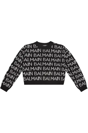 Balmain Logo intarsia wool-blend sweater