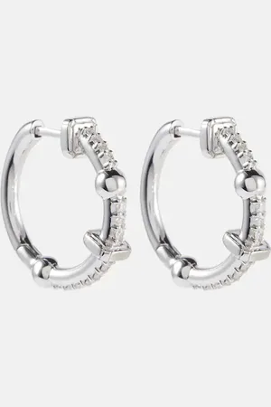 Eera EÃ©ra Unique 18kt white gold hoops with diamonds