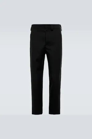 Jil Sander Slim-fit leather-trim wool pants