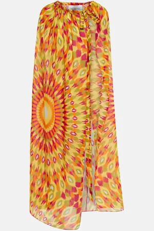 VALENTINO Printed cotton and silk beach cover-up