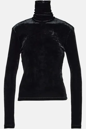 Saint Laurent Velvet jersey turtleneck top