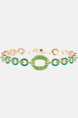 Nadine Aysoy Catena 18kt gold bracelet with emeralds