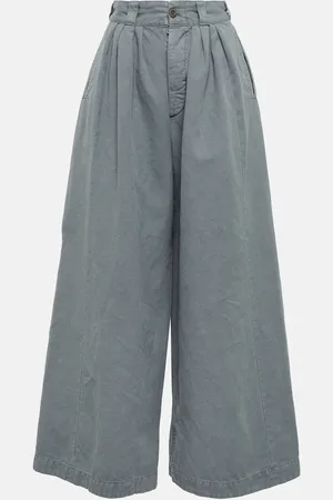 Maison Margiela Wide-leg cotton and linen canvas pants