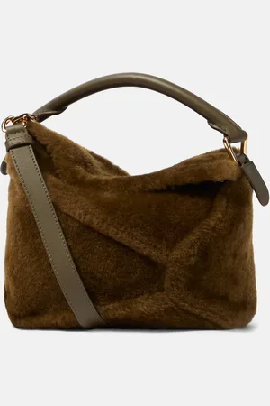 Loewe Puzzle Edge shearling shoulder bag