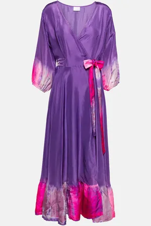 ANNA KOSTUROVA Hailey wrap silk midi dress
