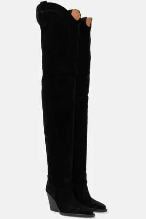 PARIS TEXAS Suede over-the-knee cowboy boots
