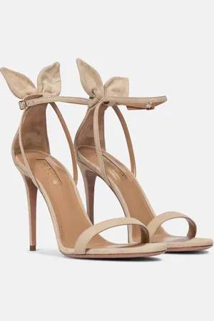 Aquazzura Bow Tie 105 suede sandals