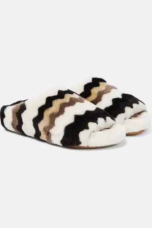 Chloé ChloÃ© Saam chevron shearling slides