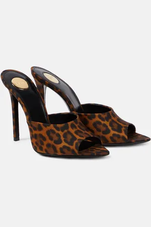Saint Laurent Goldie 110 leopard-print mules