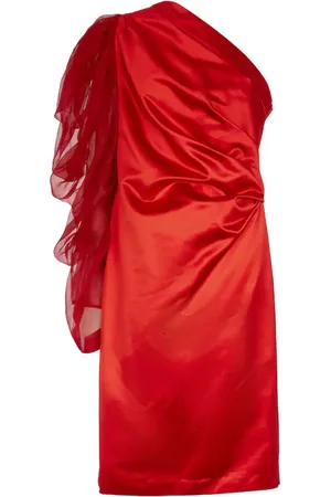 DRIES VAN NOTEN Cotton and silk satin midi dress