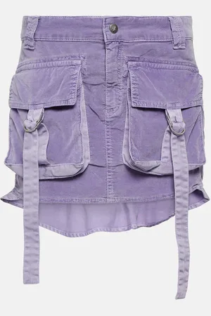 BLUMARINE Velvet cargo miniskirt
