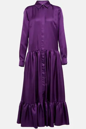Max Mara Yard silk satin shirt dress