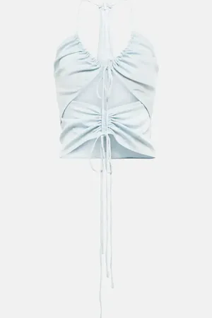 CHRISTOPHER ESBER Cutout self-tie jersey crop top