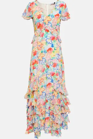 RIXO London Thanvi floral silk voile midi dress