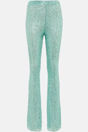 Self-Portrait Beaded high-rise flared pants