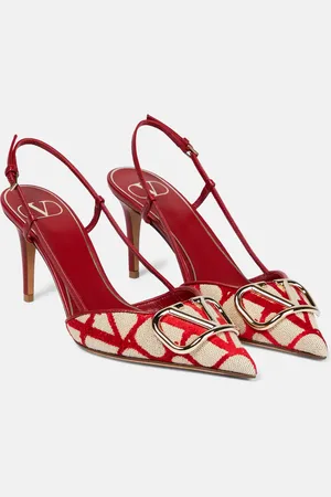VALENTINO GARAVANI Toile Iconographe slingback pumps