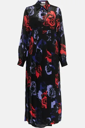 Salvatore Ferragamo Floral wool-blend midi dress