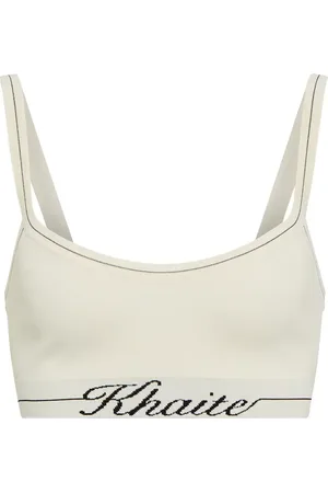 Khaite Carmelo logo intarsia knit bralette