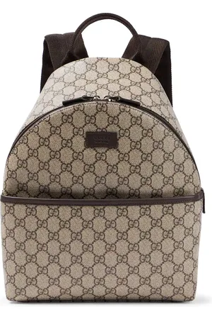 Gucci GG canvas leather-trimmed backpack