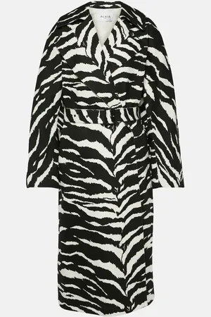 Alaïa AlaÃ¯a Zebra-print denim trench coat