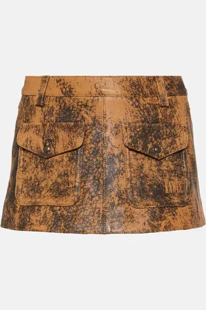 KNWLS Distressed leather miniskirt