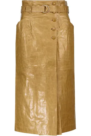 ULLA JOHNSON Sonia leather midi skirt