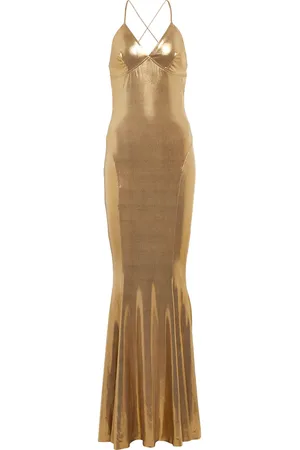 Norma Kamali LamÃ© fishtail slip gown