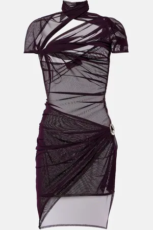 COPERNI Asymmetric mesh minidress