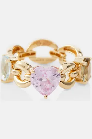 Nadine Aysoy Catena Petite 18kt gold ring with topaz, amethyst and sapphire