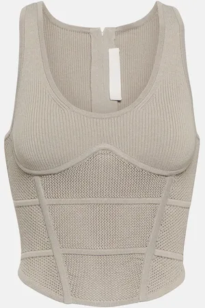 DION LEE Cropped ribbed-knit bustier
