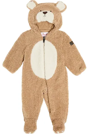 Il gufo Baby faux-shearling playsuit