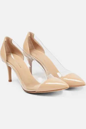 Gianvito Rossi Plexi 70 leather and PVC pumps