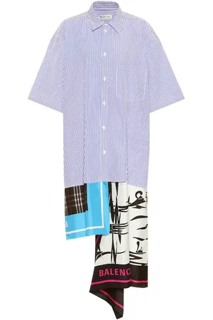 Balenciaga Scarf cotton and silk shirt dress