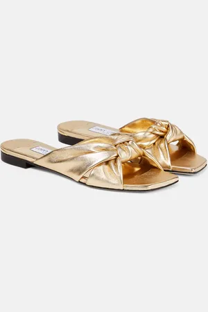 Jimmy Choo Avenue metallic leather slides