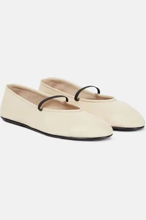 The Row Elastic leather ballet flats