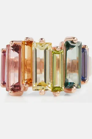 Suzanne Kalan 14kt rose gold ring with topazes