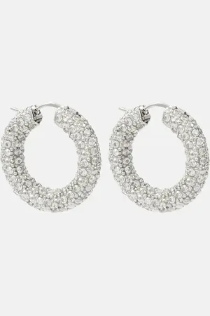 Jil Sander Crystal-embellished hoop earrings