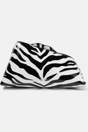 The Attico 8.30 PM zebra-print leather clutch
