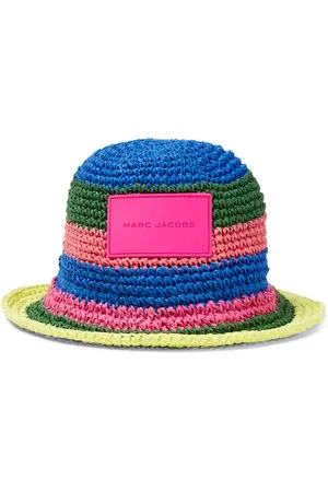 Marc Jacobs Logo striped crochet bucket hat