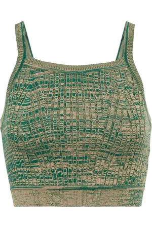 LIVE THE PROCESS Marl space-dyed crop top