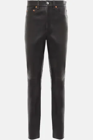 RE/DONE 70s high-rise straight leather pants