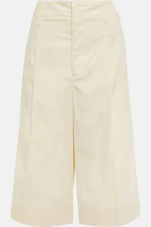 LEMAIRE Pleated cotton shorts