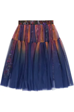 PAADE Floral jersey and tulle skirt