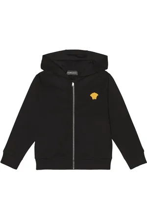 VERSACE La Medusa embroidered cotton hoodie