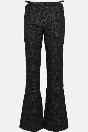 Ganni Jacquard low-rise flared pants