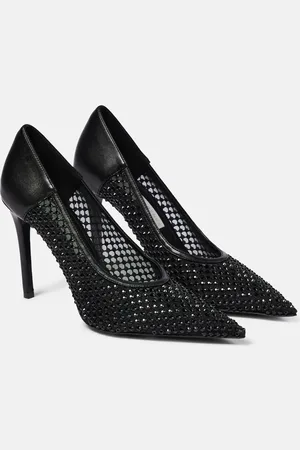 Stella McCartney Iconic embellished mesh and faux leather pumps