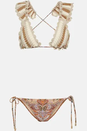 ZIMMERMANN Devi printed crochet bikini