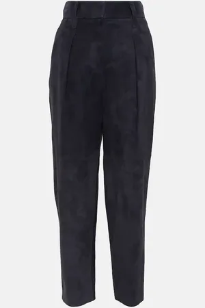 Brunello Cucinelli High-rise suede pants