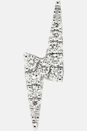 Maria Tash Lightning Bolt 14kt white gold single earring with diamonds