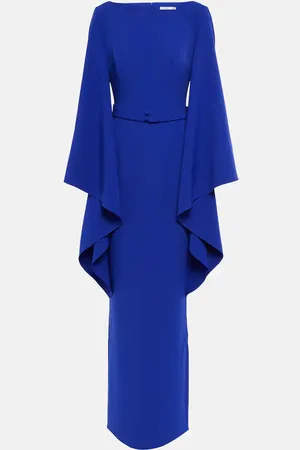 Safiyaa Boat N Flared belted maxi dress